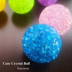 Aduck Cat Ball Toys with Bells -1.5 Inches, Varieties Cute Crystal Balls Keep Busy for Your Cats, Non-Toxic and Lightweight, Pack of 6