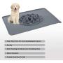 Silicone Slow Feeder Bowls Mats for Pet - Dog Bowl Mats to Slow Down Eating Cat Food Puzzle Feeder Insert (Gray)