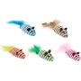 Aopiu 5 Pcs/Set Interactive Pet Cat Toys, Cat Stick Wand Feather Bell Sisal Mouse Mice