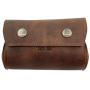 Taco Dog, Poop Bag Pouch Handmade from Full Grain Leather - Convenient Carrier, Clips onto Leash, Dispenser, Easy Cleanup When Walking - All Natural, Lightweight, Accessory - Bourbon Brown