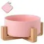 choemore Pet Ceramic Bowl, Wooden Support Base, Very Suitable for Wet Food, Dry Food and Water, to Protect The Spine of Pets, Dishwasher Safe and Clean choemore Pet Ceramic Bowl, Wooden Support Base, Very Suitable for Wet Food, Dry Food and Water, to Protect The Spine of Pets, Dishwasher Safe and Clean