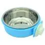 RUBYHOME Dog Bowl Feeder Pet Puppy Food Water Bowl, 2-in-1 Plastic Bowl & Stainless Steel Bowl, Removable Hanging Cat Rabbit Bird Food Basin Dish Perfect for Crates & Cages