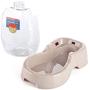 Flexzion Pet Water Dispenser Station, Beige (3/8 Gallon) Auto Replenish Gravity Waterer Drinking Fountain Bottle Bowl Dish Portable Stand for Small Dog Cat Animal