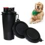 GLE2016 Dog Travel Water Bottle Bowls 2 in 1 Portable Dog Travel Water Dispenser with 2 Collapsible Silicone Bowls，Outdoor Dog Water Bowls for Walking Hiking Travelling