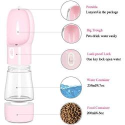 MAOCG Dog Water Bottle for Walking, Multifunctional and Portable Dog Travel Water Dispenser with Food Container,Detachable Design Combo Cup for Drinking and Eating,Suitable for Cats and Puppy