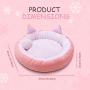 CROWNY Cat Bed Round Pet Bed for Cats, Kittens, Puppies and Small Dogs / 18.5 inch Washable Pet Bed with Waterproof Bottom