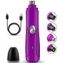 Dog Nail Grinder Pet Nail Grinder Upgraded Professional 4-Port Rechargeable Pet Nail Trimmer Electric Low Noise Dog Nail Clipper Trimmer Painless Paw Grooming&Smoothing for Small Medium Large Dog&Cat