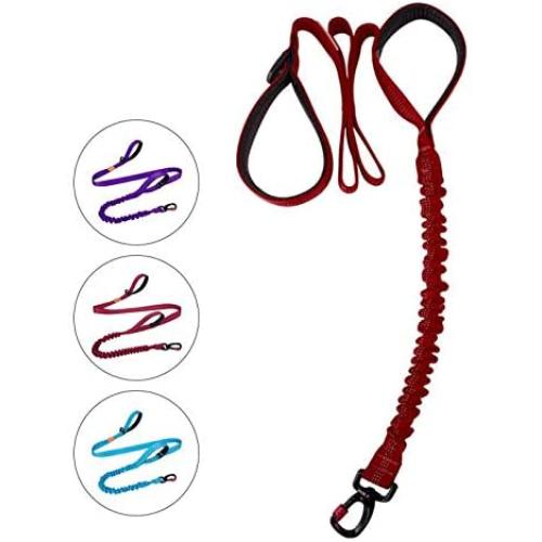 AdventureMore,Comfort Harness & Bungee Leash Set,Nylon,Reflective Adjustable Harness,Shock Absorbing Double Handle Leash XXL Red