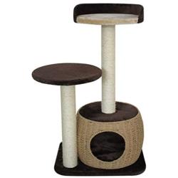 OJBK Cat Tree, Small Cat Tower, Condo, Scratching Post Kitty Activity Center Kitten Play House Climbing Frame Woven Cat House Sisal Cat Jumping Platform