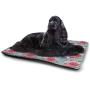 DayDayFun Ice Cream Pet Placemat Ice Cream with Globe Planet Earth Flavor Ecological Graphic Print Pet Mats for Food and Water for Wood Floors Pale Caramel Violet Blue