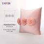 Tayis Throw Pillow Covers 18x18 inch,Soft Velvet Floral Flower Decorative Pillowcase,Cushion Case for Sofa Bedroom Couch Bed Chair (Pink,Pack of 2)