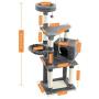 Xinyu 53 Inches Cat Tree Cat Condo with an Extra-Large Scratching Pad, Basket(Supported by Two Posts) Grey