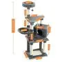 Xinyu 53 Inches Cat Tree Cat Condo with an Extra-Large Scratching Pad, Basket(Supported by Two Posts) Grey Xinyu 53 Inches Cat Tree Cat Condo with an Extra-Large Scratching Pad, Basket(Supported by Two Posts) Grey