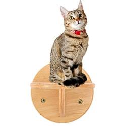 Bitcircuit Wall Mounted Cat Shelf, Wooden Cat Perch Platform Steps, Floating Perch Step Bed Pet Play Furniture