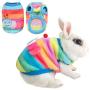 ANIAC Pet Costume Cute Rabbit Clothes Soft Bunny Vest Cozy T-Shirt for Kitten Ferret Chihuahua Puppy and Small Animals (2XS, Rainbow)