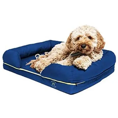 Imperial Petcare Luxury Memory Foam Bed for Sml Lrg X-Large Dogs, Size,Color Options, Washable Cover, Breathable 35% Cotton - Waterproof Liner, Shredded Foam Bolster, Non-Skid Bottom Blue no Print Imperial Petcare Luxury Memory Foam Bed for Sml Lrg X-Large Dogs, Size,Color Options, Washable Cover, Breathable 35% Cotton - Waterproof Liner, Shredded Foam Bolster, Non-Skid Bottom Blue no Print