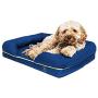 Imperial Petcare Luxury Memory Foam Bed for Sml Lrg X-Large Dogs, Size,Color Options, Washable Cover, Breathable 35% Cotton - Waterproof Liner, Shredded Foam Bolster, Non-Skid Bottom Blue no Print