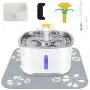 Cat Water Fountain Stainless Steel, 84oz/2.5L Pet Water Fountain with Intelligent Pump and LED Indicator for Water Shortage Alert, Water Level Window