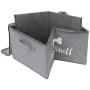 Geyecete Canvas Fabric Pet Toy Bin and Accessory Storage Bin with Lid and Zipper, Collapsible Organizer Storage Basket