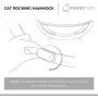 Furry Tom Premium Cat Bed - Rocking and Static Cat Hammock - Modern and Minimalist Pet Bed - Pine Wood and Linen - Elephant Gray