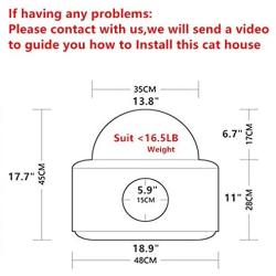lianth Cat House Space Capsule Skylight Design Removable and Breathable Cat Nest