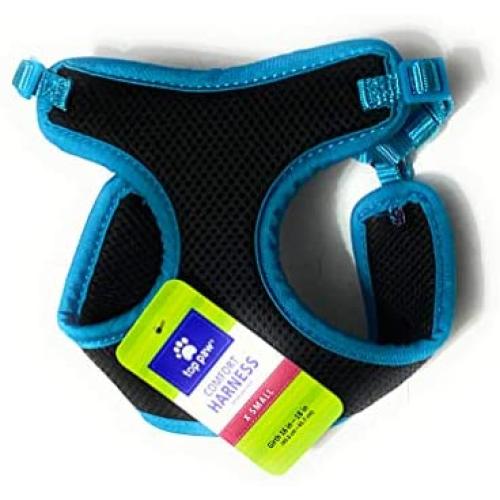 TOP PAW Comfort Harness Black and Turquoise Size x-Small