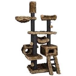 YUXO Cat Tree Tower Cat Climbing Frame Solid Wood Large Cat Villa Cat Nest Integrated Sky Pillar Suitable for Indoor Use Cat Trees