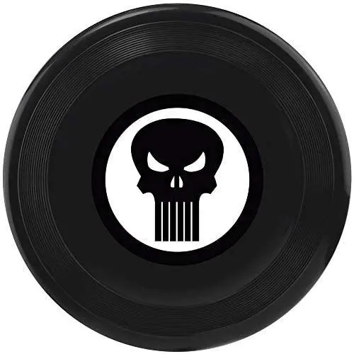 Buckle-Down Dog Toy Frisbee Flyer Punisher Logo4 Black White Black Buckle-Down Dog Toy Frisbee Flyer Punisher Logo4 Black White Black