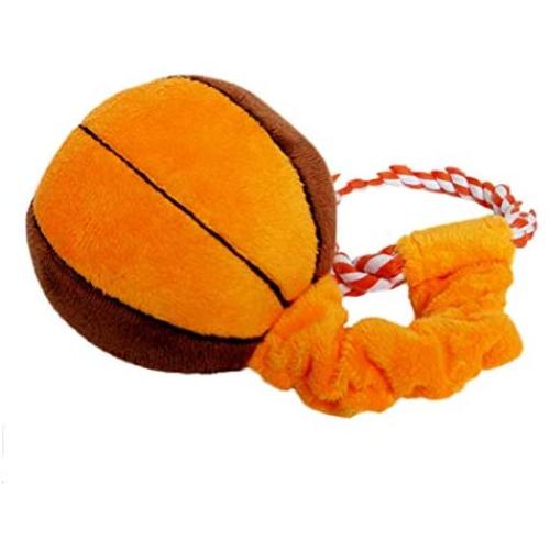 N/ hfjeigbeujfg Squeak Toys,Molar Chew Play Toy Dog Cats Puppy Cotton Rope Football Baseball Plush Doll Sound Play Chew Toy - Basketball