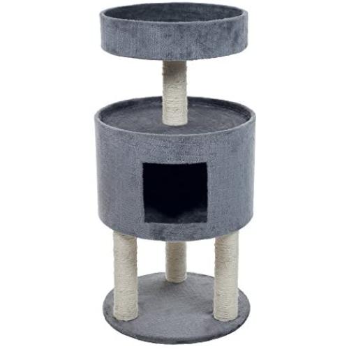 PETMAKER Kitty Cat Condo with Overhead Balcony, Grey