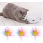 Aopiu 3Pcs Pet Automatic Cat Interactive Toys,Replace Feather Electronic Rotating Toy, Replace Feather