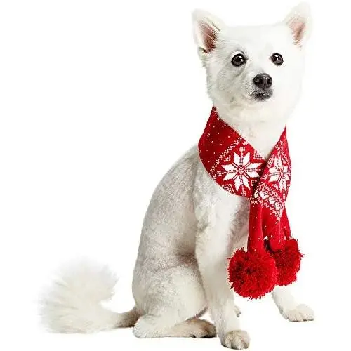 Blueberry Pet 2 Patterns Christmas Holiday Festive Dog Scarfs, Matching Dog Sweater Available Separately