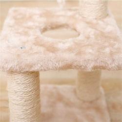 SAsagi 3 Level Wooden Cat Tree,Scratching Board Cat Furniture Tower House Cat Nest Toy Can Multi-Places for Play Sleep Grinding Claws