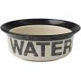 PetRageous 10184 Pooch Basics Stoneware Dog Water Bowl with 2-Cup Capacity 6-Inch Diameter 2.5-Inch Tall for Small and Medium Dogs and Cats, Black and Natural