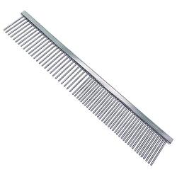 PREMIUM Pet Grooming Comb, Stainless Steel Pet Finishing Dog Comb, Dog Shedding Pin Combs with Different Spaced Teeth, suited for Poodle dogs, cats, kittens and small animals.