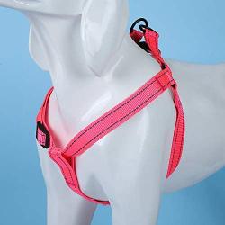 Heavy Duty Quick-Fit Step-in Harness Comfortable, Adjustable Lightweight Breathable and Easy Walker for Small Medium Large Dogs (S (Width:1/2'', Chest:13.8''-21''), Neon Pink)