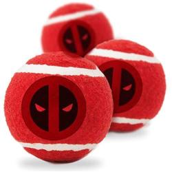 Buckle-Down Dog Toy Tennis Balls Deadpool Logo Red Black