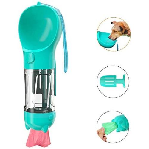 VividPaw Portable Dog Water Bottle for Walking with Poop Bag and Scooper Pet Travel Water Dispenser Leak Proof BPA Free Drinking Bowl for Large Medium Small Puppy Camping Hiking Travelling