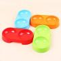 LeSharp Dog Accessories, Pet Puppy Dog Cat Food Water Dish Feeder Plastic No Slip Double Bowl Dispenser - Green