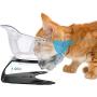 ljfjf Raised Cat Bowls, 15° Tilted Anti-Slip Transparent and Black Cat Food Water Bowl, Double Cat Bowl with Stand, Detachable Pet Feeding Bow Easy to Clean for Cats and Small Dogs (Color : -)
