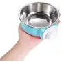 Crate Dog Bowl Stainless Steel Removable Food Bowl Feeder Pet Drink Water Dish Hanging on Cages for Puppy Cat Parrot Bird