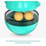 esonmus Cat Tumbler Toys, Cat Slow Feeder Toy Tumbler Shaped Food Dispensing Cat Interactive Toy Pet Treat Ball with Teasing Wand-Blue