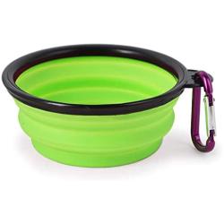 S-Lifeeling Collapsible Pet Bowl Silicone Pop-up Travel Bowl for Dog & Cat Bowls Set of 2 Carabiner Pet Set