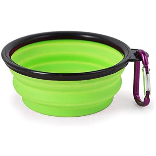 S-Lifeeling Collapsible Pet Bowl Silicone Pop-up Travel Bowl for Dog & Cat Bowls Set of 2 Carabiner Pet Set