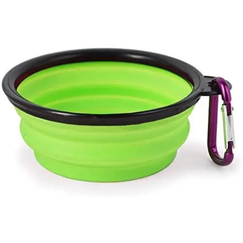 S-Lifeeling Collapsible Pet Bowl Silicone Pop-up Travel Bowl for Dog & Cat Bowls Set of 2 Carabiner Pet Set