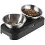 Takezuaa Elevated Cat Bowls, 15° Tilted Raised Cat Food and Water Bowls for Small Size Dog, Food Grade Stainless Steel Nonslip Pet Feeder Bowl Takezuaa Elevated Cat Bowls, 15° Tilted Raised Cat Food and Water Bowls for Small Size Dog, Food Grade Stainless Steel Nonslip Pet Feeder Bowl