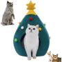 Gwekdo Cat Bed Christmas Tree 2-in-1 Tree Cat Nest,Cat Tent Cave Bed Indoor/Outdoor Warm Bed for Cat,Puppy Dog in Winter,Cozy Cat Condo House for Pet Lovers Xmas Gift(Large)