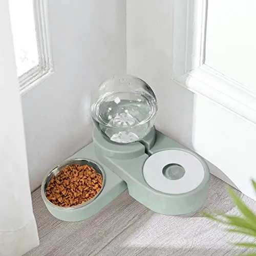SAVFOX 2 in1 Automatic Water Dispenser Pet Bowls Set, Durable & Detachable Stainless Steel Feeder Bowl, No-Spill Dog Water Bottle & Dish for Cats & Dogs SAVFOX 2 in1 Automatic Water Dispenser Pet Bowls Set, Durable & Detachable Stainless Steel Feeder Bowl, No-Spill Dog Water Bottle & Dish for Cats & Dogs