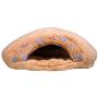 QUMY Cat Sleeping Bag Warm Soft Puppy Cat Bed Cave Igloo Nest Brown (21.5 18.8 5.1 )