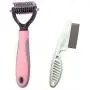 Sunglow Pet Grooming Tool ,Double Sided Shedding and Dematting Undercoat Rake Comb for Dogs and Cats ,and Comb for Flea Sunglow Pet Grooming Tool ,Double Sided Shedding and Dematting Undercoat Rake Comb for Dogs and Cats ,and Comb for Flea
